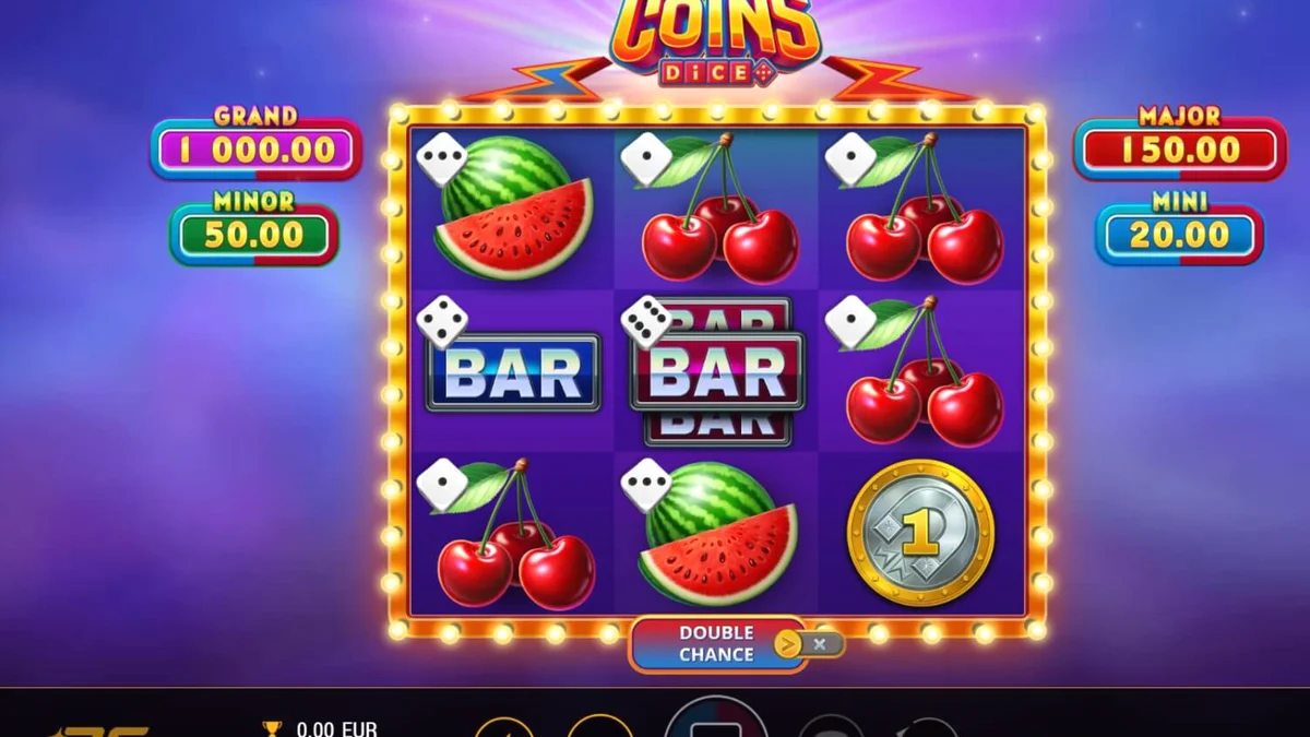 Tampilan visual slot Magnetic Coins Dice dengan simbol koin dan magnet